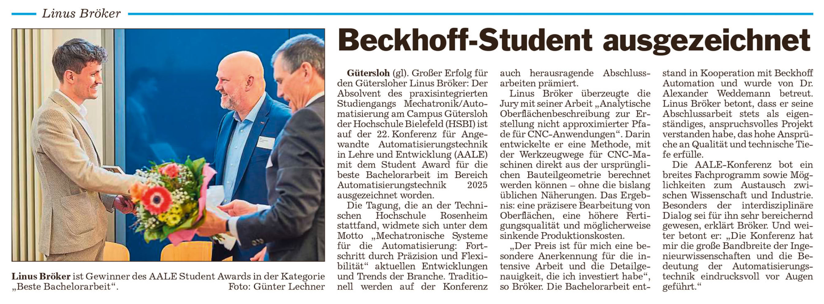Artikel aus der Tageszeitung »Die Glocke« vom 4. Mai 2026