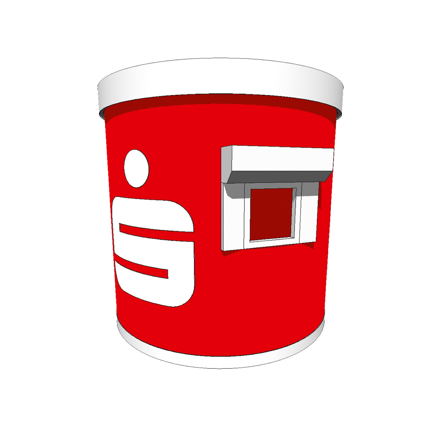 3D-Zeichnung eines EUDUR Cash Point No 1 (Beispiel Sparkasse)
