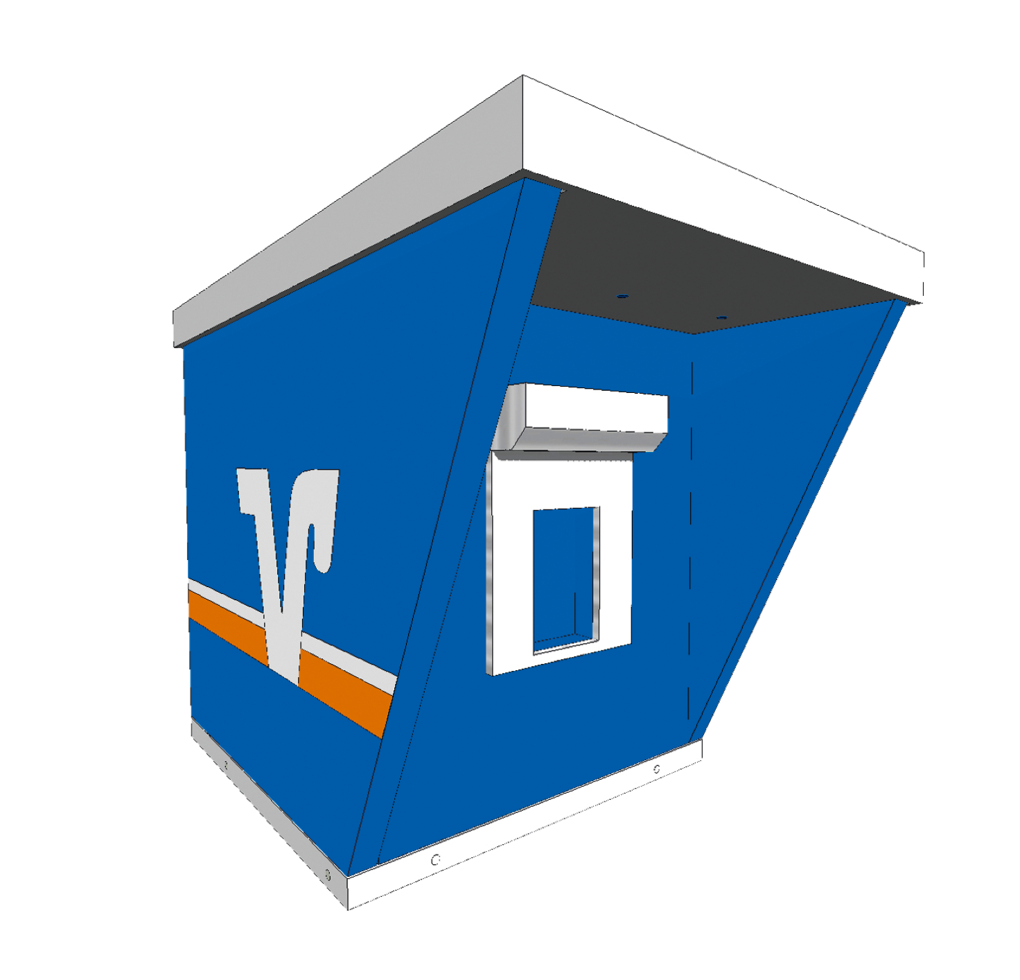 3D-Zeichnung eines EUDUR Cash Point No 2 (Beispiel Volksbank)